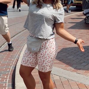 Floral Cotton Biker Shorts